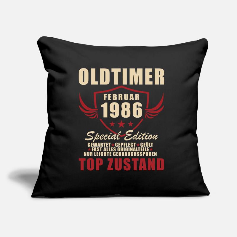 Februar 1986 Geburtstag Oldtimer 1986 Sofakissenbezug 45 x 45 cm