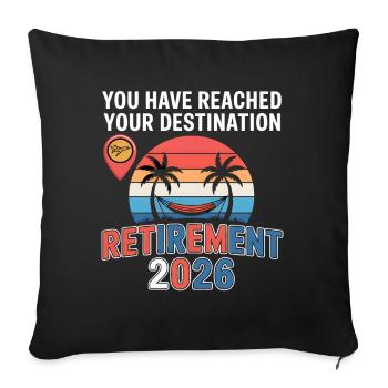 Work to Beach Funny GPS Tee Men & Woman Retired - Sofakissenbezug 45 x 45 cm - Schwarz - Vorne