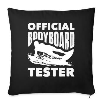 Surfeur Surfeur Bodyboarder - Housse de coussin décorative 45 x 45 cm - noir - Devant