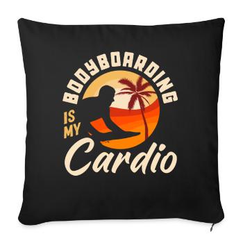 Surfing Surfboarder Bodyboarder - Sofa pillowcase 17,3'' x 17,3'' (45 x 45 cm) - black - Front