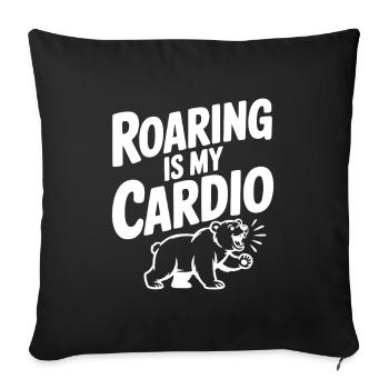 Rugir, c’est mon cardio - Housse de coussin décorative 45 x 45 cm - noir - Devant
