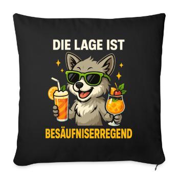 Dire l’ivresse, chien de fête - Housse de coussin décorative 45 x 45 cm - noir - Devant