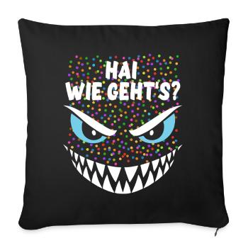 Shark, how are you? | Costume, Carnival, Disguise - Sofa pillowcase 17,3'' x 17,3'' (45 x 45 cm) - black - Front
