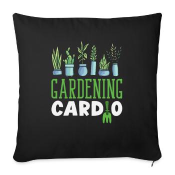 Gardening Cardio Plant Lover Garden - Sofa pillowcase 17,3'' x 17,3'' (45 x 45 cm) - black - Front