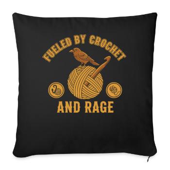 Animé par le crochet et la rage Amant drôle du crochet - Housse de coussin décorative 45 x 45 cm - noir - Devant
