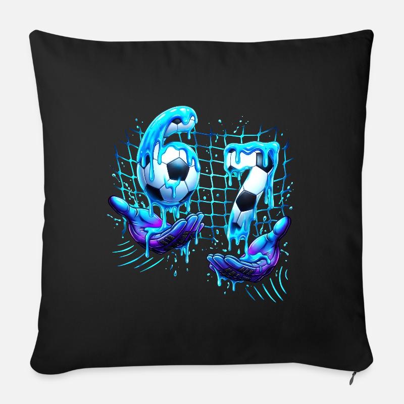 Soccer 67 Funny Six Seven Hands meme - Sofakissenbezug 45 x 45 cm - Schwarz