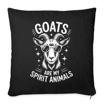 Dictions de chèvre Chèvres Drôle de cadeau de chèvre - Housse de coussin décorative 45 x 45 cm - noir - Devant