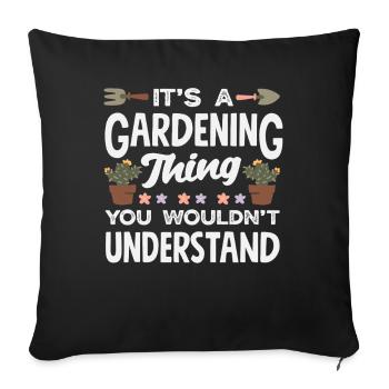 C’est une question de jardinage - Housse de coussin décorative 45 x 45 cm - noir - Devant