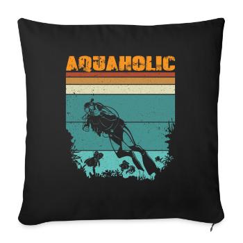 Retro Diver Design Vintage Saying - Sofa pillowcase 17,3'' x 17,3'' (45 x 45 cm) - black - Front