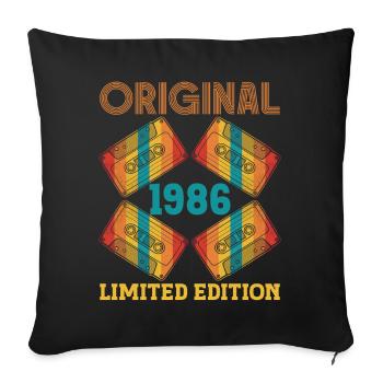 Original 40e Anniversaire 40 ans 1986 Cadeau Tee - Housse de coussin décorative 45 x 45 cm - noir - Devant