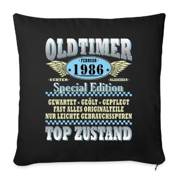 VINTAGE 1986 FUNNY 40 YEARS BIRTHDAY GIFT - Sofa pillowcase 17,3'' x 17,3'' (45 x 45 cm) - black - Front