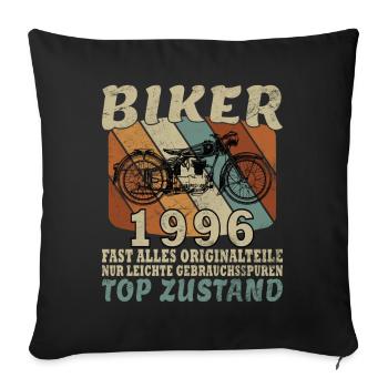 1996 Anniversary Motorcycle Biker Vintage - Sofa pillowcase 17,3'' x 17,3'' (45 x 45 cm) - black - Front