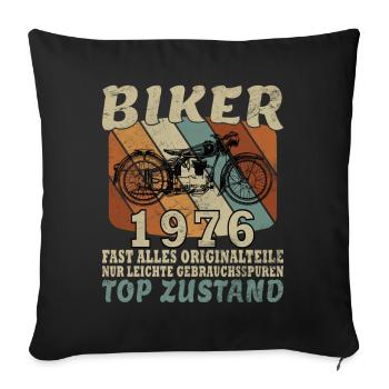 1976 Vintage Man Myth Legend Motorcycle - Sofa pillowcase 17,3'' x 17,3'' (45 x 45 cm) - black - Front