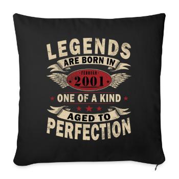 February 2001 Jubilee February 2001 February - Sofa pillowcase 17,3'' x 17,3'' (45 x 45 cm) - black - Front