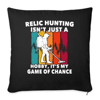 Relic Seeker Metal Detector - Sofa pillowcase 17,3'' x 17,3'' (45 x 45 cm) - black - Front
