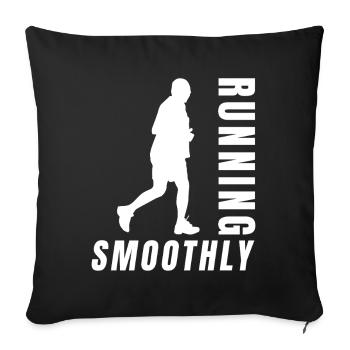 Coureur de marathon courant en douceur - Housse de coussin décorative 45 x 45 cm - noir - Devant