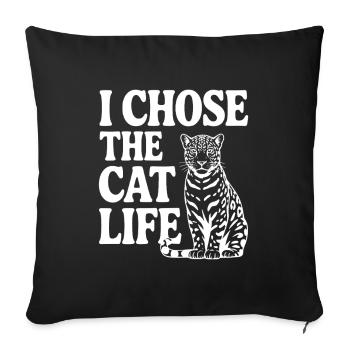J’ai choisi la vie de chat - Housse de coussin décorative 45 x 45 cm - noir - Devant