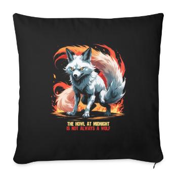 Créatures mythologiques kitsune - Housse de coussin décorative 45 x 45 cm - noir - Devant