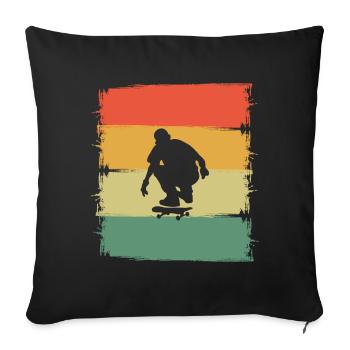 Skater Skateboard Skaten - Sofakissenbezug 45 x 45 cm - Schwarz - Vorne