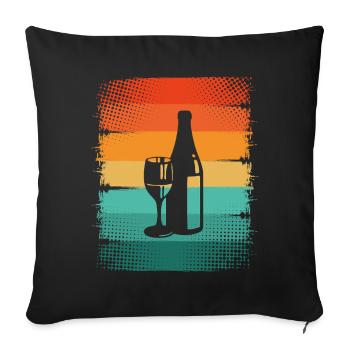 Vin - Housse de coussin décorative 45 x 45 cm - noir - Devant