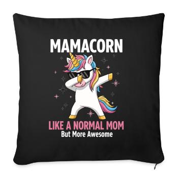 Mamacorn – La Maman Licorne Cool - Housse de coussin décorative 45 x 45 cm - noir - Devant
