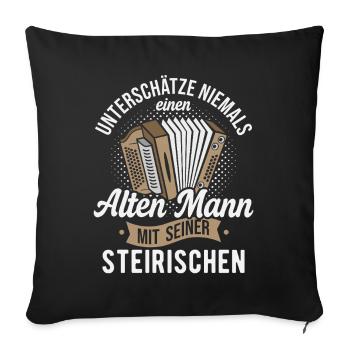 Styrian Accordion Old Man Accordion - Sofa pillowcase 17,3'' x 17,3'' (45 x 45 cm) - black - Front