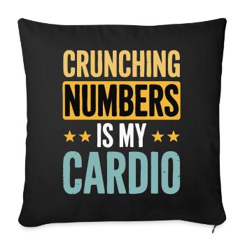 Crunching Numbers - Cardio Financial Humor - Sofa pillowcase 17,3'' x 17,3'' (45 x 45 cm) - black - Front