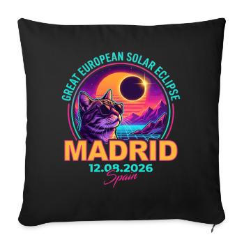 Solar Cat Madrid Eclipse 2026 - Sofakissenbezug 45 x 45 cm - Schwarz - Vorne
