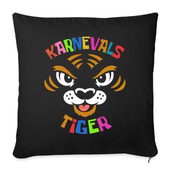 Carnival Tiger | colorful carnival costume - Sofa pillowcase 17,3'' x 17,3'' (45 x 45 cm) - black - Front
