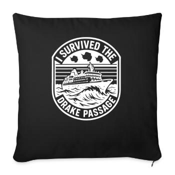 I have passed the passage in Antarctica - Sofa pillowcase 17,3'' x 17,3'' (45 x 45 cm) - black - Front