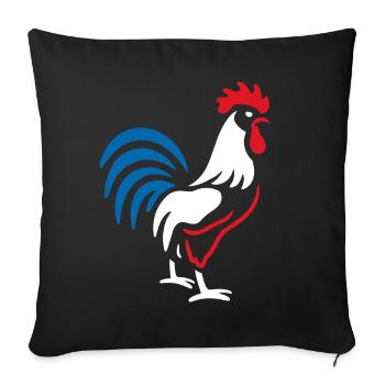 Vibrant blue red rooster - Sofa pillowcase 17,3'' x 17,3'' (45 x 45 cm) - black - Front