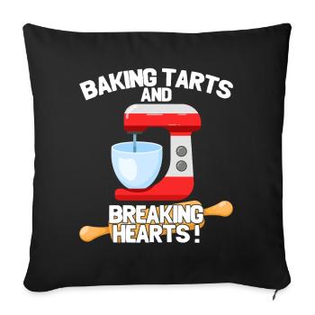 Tartes de Cuisson et Cœurs Brisés - Housse de coussin décorative 45 x 45 cm - noir - Devant