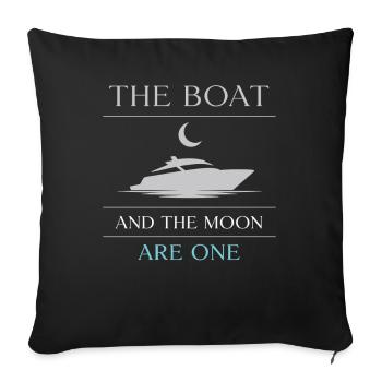 Night boating with - Sofa pillowcase 17,3'' x 17,3'' (45 x 45 cm) - black - Front