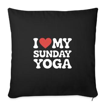 J’adore mon yoga du dimanche - Housse de coussin décorative 45 x 45 cm - noir - Devant