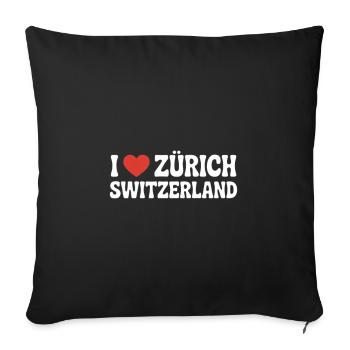 I love Zurich Switzerland - Sofa pillowcase 17,3'' x 17,3'' (45 x 45 cm) - black - Front