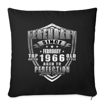 Février 1966 - Février 1966 Don - Housse de coussin décorative 45 x 45 cm - noir - Devant