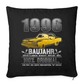 Limited edition 1996 - 30th Birthday Gift - Sofa pillowcase 17,3'' x 17,3'' (45 x 45 cm) - black - Front
