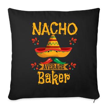 Nacho Pâtissier Moyen - Housse de coussin décorative 45 x 45 cm - noir - Devant