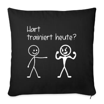Gym HARD TRAINS FUN TODAY - Sofa pillowcase 17,3'' x 17,3'' (45 x 45 cm) - black - Front