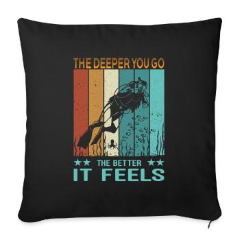Tenue de plongeur de plongée - Look rétro de plongée sous-marine - Housse de coussin décorative 45 x 45 cm - noir - Devant