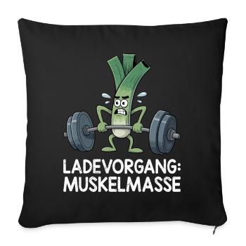 Halérophile CHARGE DE MASSE MUSCULAIRE Drôle - Housse de coussin décorative 45 x 45 cm - noir - Devant