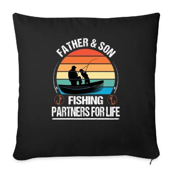 Father & Son Fishing Partners for Life Outfit - Sofa pillowcase 17,3'' x 17,3'' (45 x 45 cm) - black - Front