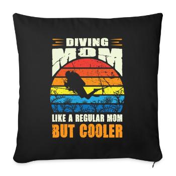 Diving Mom Outfit Funny Diver Gift - Sofa pillowcase 17,3'' x 17,3'' (45 x 45 cm) - black - Front