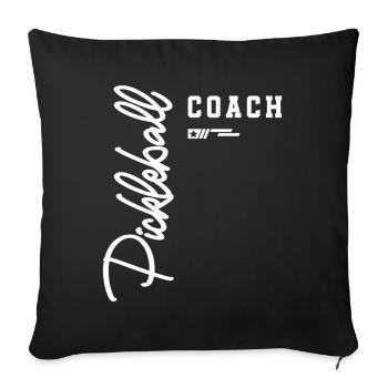 Terrain classique Pickleball Coach pour instructeurs - Housse de coussin décorative 45 x 45 cm - noir - Devant
