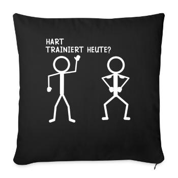 Stick figure HARD TRAINS TODAY Funny - Sofa pillowcase 17,3'' x 17,3'' (45 x 45 cm) - black - Front