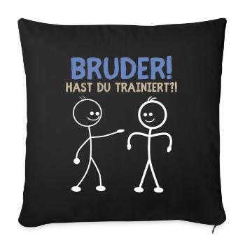 Stick Figure DID YOU TRAIN FUNNY - Sofa pillowcase 17,3'' x 17,3'' (45 x 45 cm) - black - Front