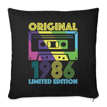 Originalkassette 1986 40th Anniversary 40 Year Tee - Sofakissenbezug 45 x 45 cm - Schwarz - Vorne