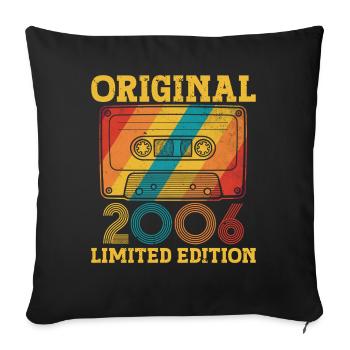 20e Anniversaire 20 ans 2006 Cadeau d'anniversaire - Housse de coussin décorative 45 x 45 cm - noir - Devant
