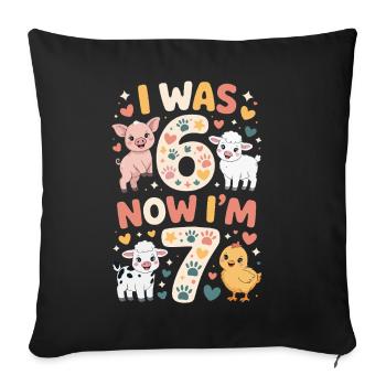 Birthday 7 years: Animal print - Sofa pillowcase 17,3'' x 17,3'' (45 x 45 cm) - black - Front