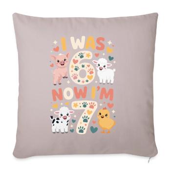 Anniversaire 7 ans : Imprimé animal - Housse de coussin décorative 45 x 45 cm - taupe clair - Devant